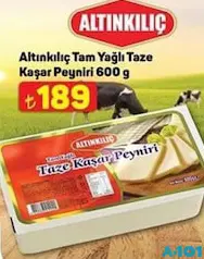 ALTINKILIÇ TAM YAĞLI TAZE KAŞAR PEYNİRİ 600 G